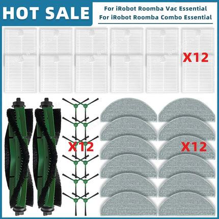 Compatible For iRobot Roomba Combo Essential / Vac Essential / 2 Essential Parts Accessories Main Side Brush Filter Mop Cloth