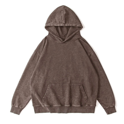 Washed Cotton Hoodie Sweatshirt Loose Wax Dyeing Pure Cotton Long Sleeve Autumn Winter Men Women Casual Fashion Streetwear