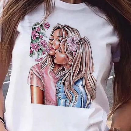 Cartoon Mom Son Daughter Printed Kids T-Shirt Summer Casual Harajuku Girls Boys Short Sleeve Fashion Cotton Children Clothes Tops