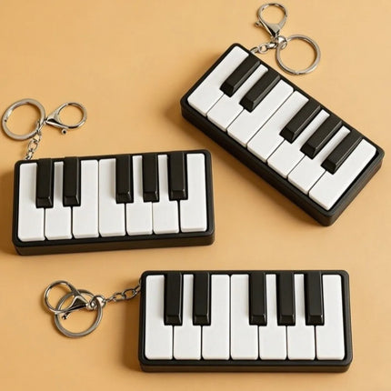 3D Printed Piano Stress Clicker Keychain Novelty 12-key Press Piano Keyboard Clicker Plastic Click Sound Effect