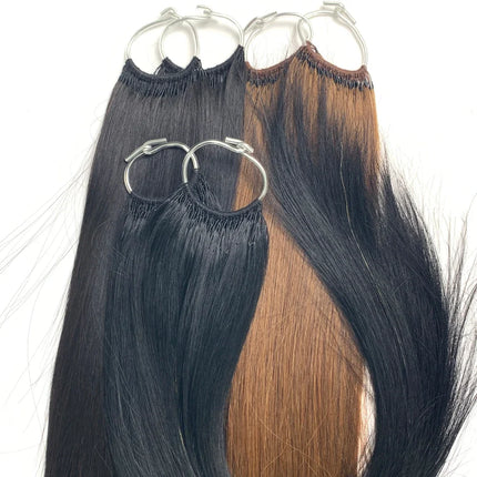 DIYOMO new Korean pure cotton 100% real human hair cotton thread double head double brush feather hair extensions for women