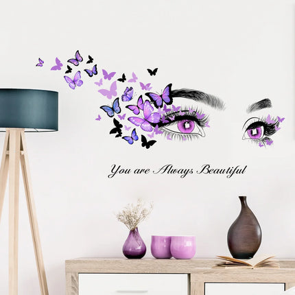 1pc Butterfly & Figure Graphic Wall Sticker, Modern Self Adhesive Wall Art Decal for Home Decor Vinyl Decal Refresh Your Home