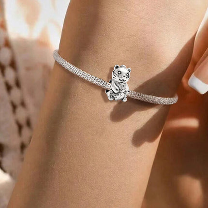 925 Sterling Silver Dinosaur Pig Cat Playing Animal Series Charms Beads Fit Original Pan Bracelet High Quality DIY Jewelry