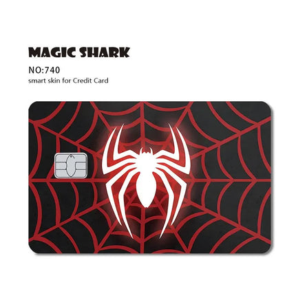 2025 New Mcloving Meme Cartoon Spider Anime Red Eyes Black Dragon PVC Sticker Film Skin for Debit Bank Credit Card