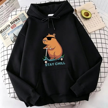 Funny Capybara Hoodie Women/Men Aesthetic Graphic Cute Hoodies Unisex Autumn Winter Harajuku Pullovers Sweatshirts