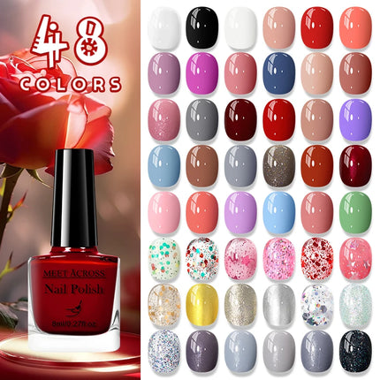 8ml Water-Based Nail Polish 48 Colors Long Lasting Quick Drying No Need of Lamp to Cure Nail Supplies Vernis for Nails Manicure