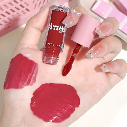 Watery crystal lip gloss Moisturizing Long-lasting color Full gloss Transparent ice cube lipstick Three colors available