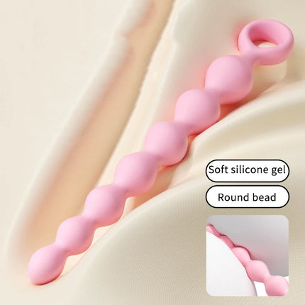 New 1Pc Beads Soft Anal Plug 7 Balls Silicone G-Spot Stimulating Butt Plugs Anal Stimulation Pull Bead Dildo Deep Anal Sex Toy