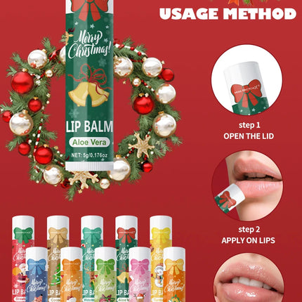 90 pieces/box 10 scented lipstick set Christmas set Moisturizing lips deep moisturizing Christmas gift