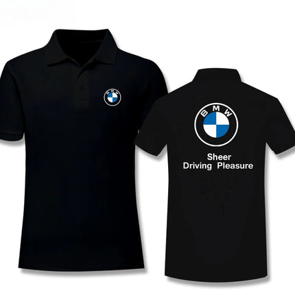 BMW 2025 Summer Men's and Women POLO Shirts Car Club Motorcycle Car Fans Lapel Work Short Sleeve Racing Off-Road Riding T-Shirt