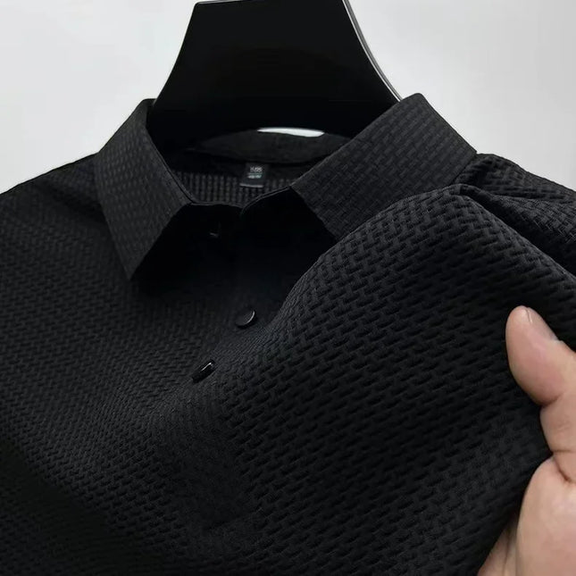 Brand Clothes Summer New Men's Short Sleeve T-shirt Ice Silk Cool and Breathable POLO Shirt Business Casual Sweat-absorbing Top