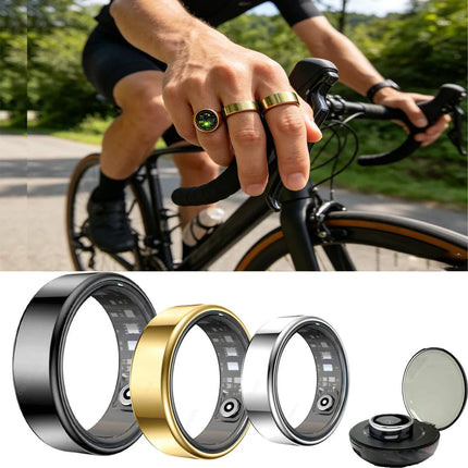 2026 New Smart Ring Men Women, Heart Rate and Blood Oxygen Monitor Smartring IP68 & 5ATM Waterproof, Multi-sport Mode Rings Man