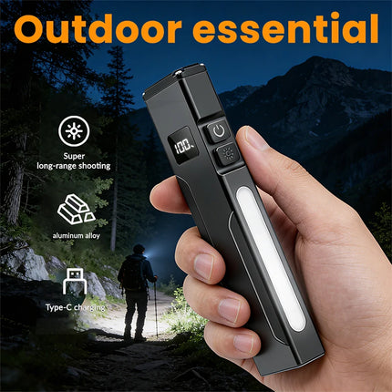 Super Bright EDC Flashlight UV Purple Light Lamp USB Charging RGB Side Light Magnetic Work Light with Pen Clip Ideal for Outdoor