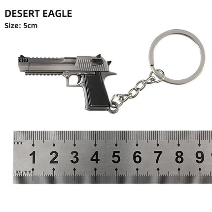 Hot Game Keychain Jewelry Weapon Mini Gun Model Metal Pendant Key Chain Fashion Chaveiro Bag Car Key Holders Gift For Kids Men