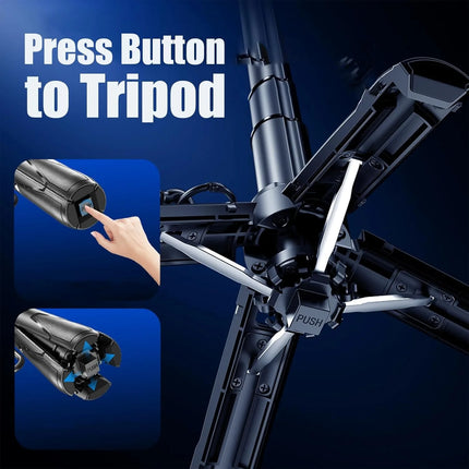 4-in-1 Magnetic Selfie Stick Tripod-Extendable Phone Stand with Detachable Wireless Remote,for Photography,Live Streaming,Travel