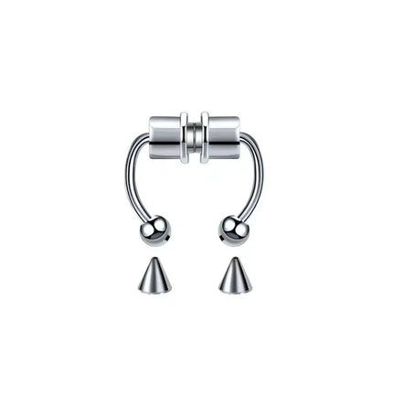 Women Fake Piercing Nose Ring Hoop Septum Non Piercing Nose Clip Rock HipHoop Stainless Steel Magnet Fashion Punk Body Jewelry