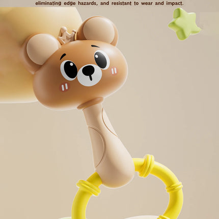 Animal Rattle handbell, Infant Developmental Hand Grip Baby Toys, Cute Animal with Sound for Newborn teether Gift handbell