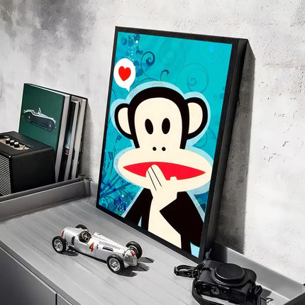 P-Paul Frank Poster Stickers Mural Painting Self-Adhesive Wall Decals for Bedroom Living Room Home HD Decor Gift