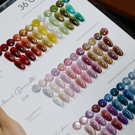 36-color/set Star River Cat Eye Gel Nail Polish 15ml Magnetic Gel Glass Beads Semi Permanent Soak Off UV Nail Gel For Nail Salon