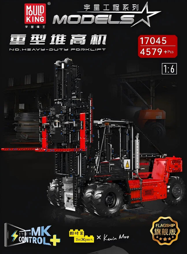 MOULD KING 17044 Technology 1:6 Heavy Duty Forklift Truck App-Controlled Building Blocks Set for Adults Boys