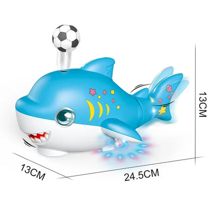 Electric Swinging Shark Blowing Ball Automatic Obstacle Avoidance With Music And Lights Toddler Kids Toys Baby Educational Gift