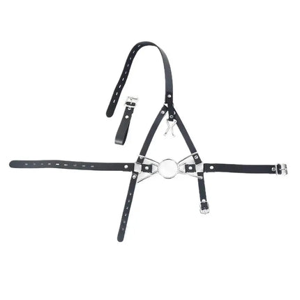 【AD】O Ring Open Mouth Spider Gag Ball, Muzzle Bondage Gear Leather Harness Mask Blindfold, Sex Toys For Couples