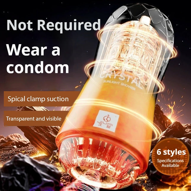 Male Masturbator Transparent Soft Vagina Vacuum Sucking Pocket Pussy Cup Penis Endurance Exercise Sex Toys for Men 18+