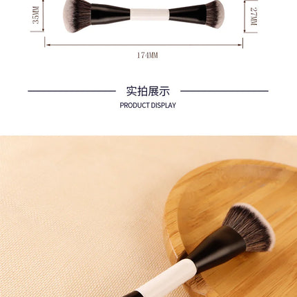 1pc Double ended Angled Foundation Makeup brushes multifunctional Blush Make up brush wood handle cosmetic tool Mari F4