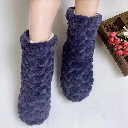 2026 Winter Adult Thick Warm Floor Shoes High Tube Non-Slip Indoor Cotton Shoes Plush Home Slippers Men And Women