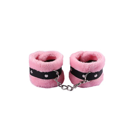New 1Pc/set Handcuffs Adjustable PU Leather Plush Blindfold Masks Restraints Bondage Anal Plug Sex Toy For Women Adults Games