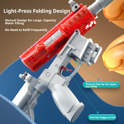 M416 Manual Continuous Firing Water Gun Large Capacity Folding Water Play Toy Outdoor Summer Water Play Artifact