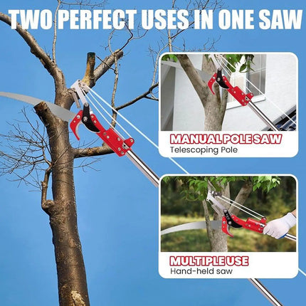 Tree Pole Saw Telescoping Lightweight Branch Trimming Tool for Backyard Orchards Flowers Vineyards Large Farmlands Gardening