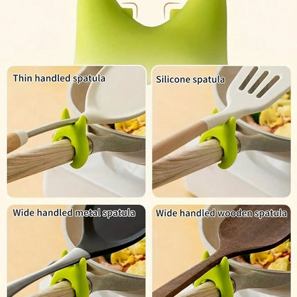 Silicone Kitchen Utensils - Anti-Spill Ladle And Pot Lid Holder, Size: 1.69in*2.44in, Random Silicone Color, Multifunctional Spatula Holder, Suitable For Home And Kitchen Restaurant Use