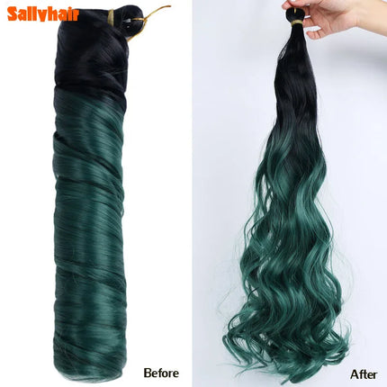 Synthetic 18inch French Curls Braiding Hair Crochet Braids 45cm Ombre Braiding Hair Curls 150g Pre Stretched Extensions Bulk