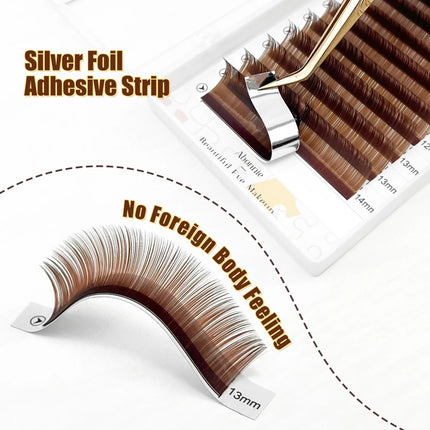 Abonnie 0.03mm CC Brown Eyelashes Extensions Cashmere Soft Classic Dark Brown Lashes Extensions Natural Individual Eyelashes