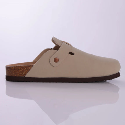 Litfun Suede Cork Clogs For Women Men Genuine Summer Clogs with Arch Support Cork Leather House Mules Shoes Thick Beach Sandals