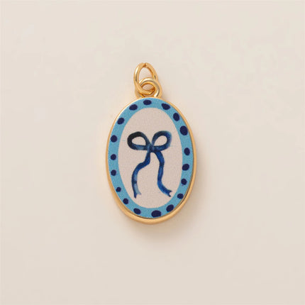 Simple and versatile color blocking butterfly love flower DIY pendant accessories gold-plated color preservation