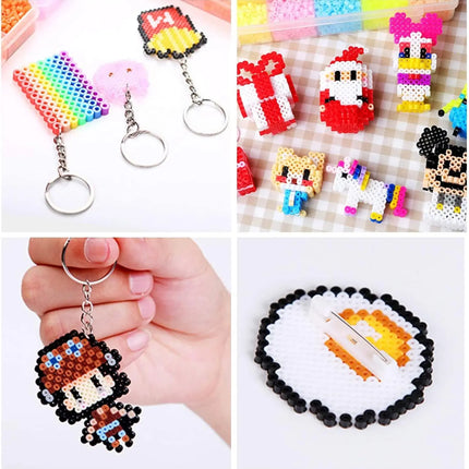 1/4/9pcs 5mm Large Square Fuse Beads Pegboards Plastic Beads Boards with Ironing Paper, Beads Tweezers for Kids Craft Beads
