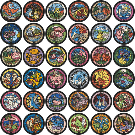 10/50/108PCS Pokémon Round Card Cartoon Sticker Exquisite DIY Toys Secret for Bottle Scrapbook Travel Bag Aesthetic Decals  ﻿