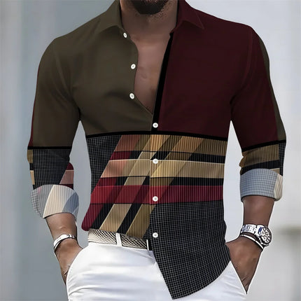 2026 New Men's Striped Long-Sleeved Shirt - Stylish, Business Casual, and Comfortable Men's Top, Suitable for Various Occasions.