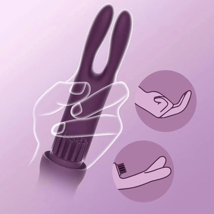 3 IN 1 Come-Hither Clitoral Tickling Rabbit Vibrator 10 Vibration Women Sex Toys for G Spot Clit Nipple Stimulation Masturbation