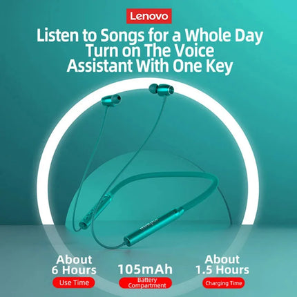 Origial Lenovo HE05X Ⅱ Magnetic Neck Strap Earphones Wireless Bluetooth V5.0 Neckband Headphones Waterproof Sport Headset