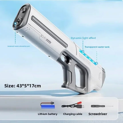 43-56cm Pool Toy Integrated Manual and Automatic Watergun Electric Water Gun Automatic Absorbing Water Gun with Lighting Toy Gun