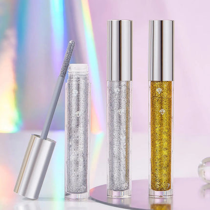 Gold Silver Glitter Mascara 3D Volume Eyelashes Curling Shimmer Mascara Diamond Shine Waterproof Volume Curl Mascara Eye Makeup