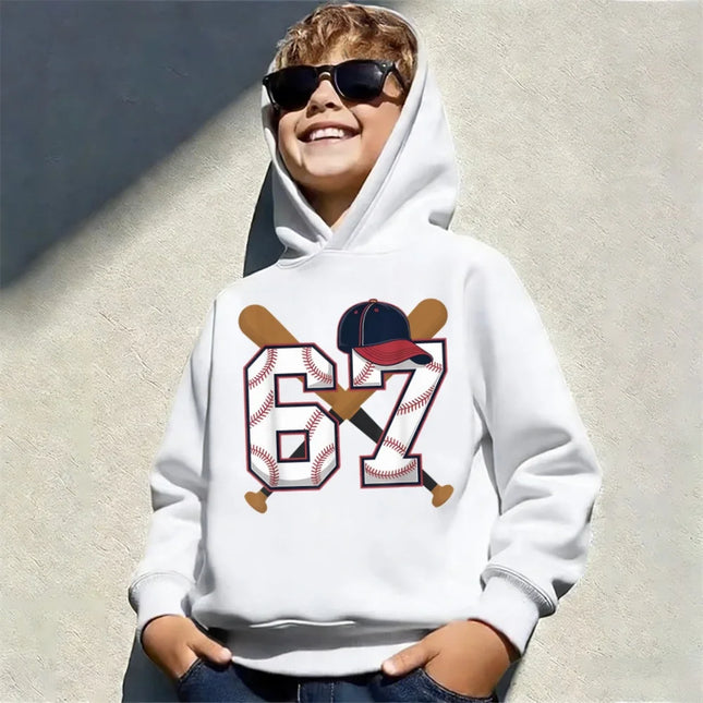 Funny 67  Costume hodie Trendy Christmas 67 Tree Printed long short hoodie Children Boys Holiday Tee Kids Xmas Tops