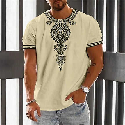 style Outdoor Street Men's Fashionable T-shirt 3D Printed Men's Fitness T-shirt Daily Casual Sports Short-sleeved Tops