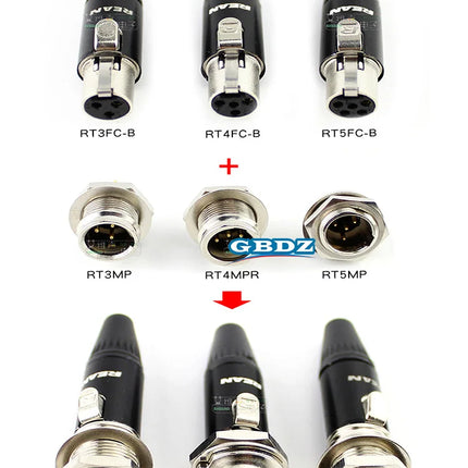 Tiny XLR Cable Connector Male Female 3 4 5 Pin Mini XLR Plug/ Male Socket RT5MP  Wireless Bodypack Headphone Microphone Jack