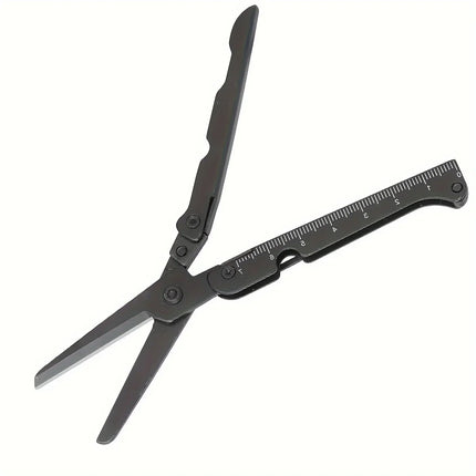 Portable Multifunctional Folding Scissors, Stainless Steel Outdoor Survival Tool for Camping Fishing Hunting