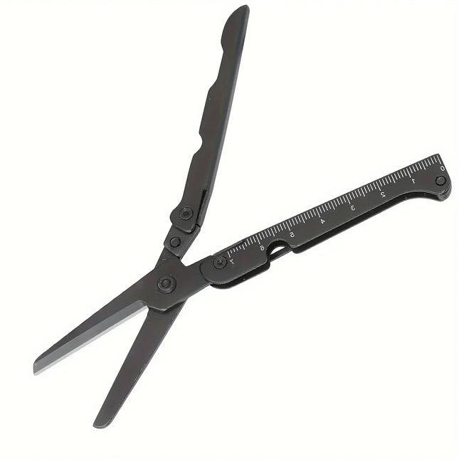 Portable Multifunctional Folding Scissors, Stainless Steel Outdoor Survival Tool for Camping Fishing Hunting