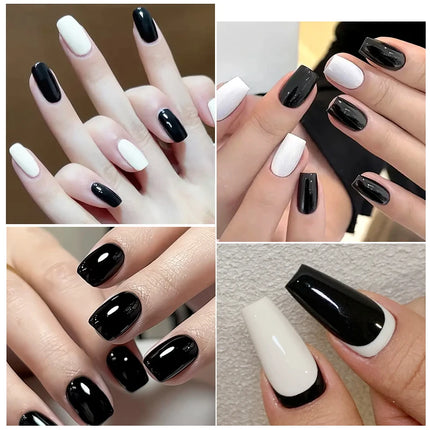 UR SUGAR 15ml Black White 1-step Gel Polish 3 IN 1 Gel Nail Polish Nail Art Soak Off LED UV Gel Nail Varnishes For Nail DIY Arts
